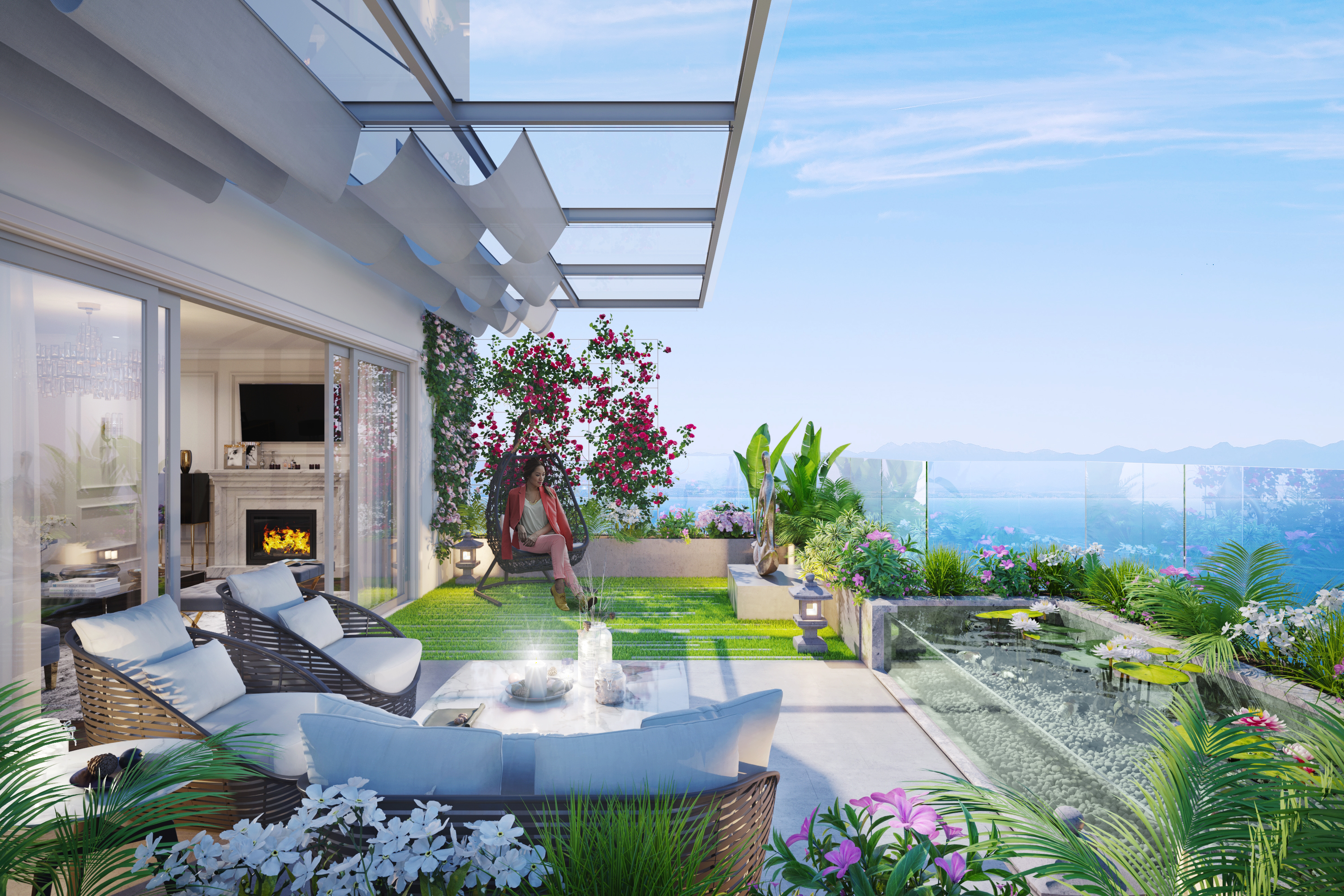 Mặt bằng thiết kế căn hộ 2 phòng ngủ The Sapphire Residence