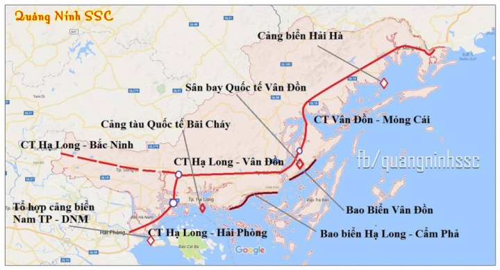 Toàn cảnh cao tốc nối Hà Nội - Hải Phòng - Hạ Long - Vân Đồn - Móng Cái