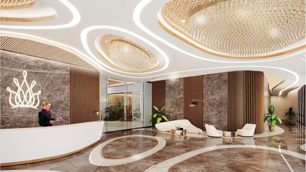 Sảnh lễ tân sang trọng tại Diamond Crown Hải Phòng Sảnh lễ tân sang trọng tại Diamond Crown Hải Phòng