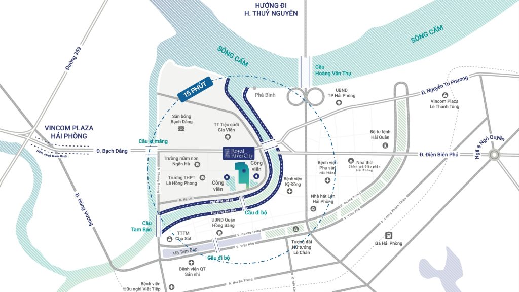 Vị trí dự án tại Royal River City 80 Hạ Lý, Hồng Bàng, Hải Phòng Royal River City